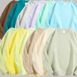 Cotton Solid Color Round Neck Off Shoulder Sweater