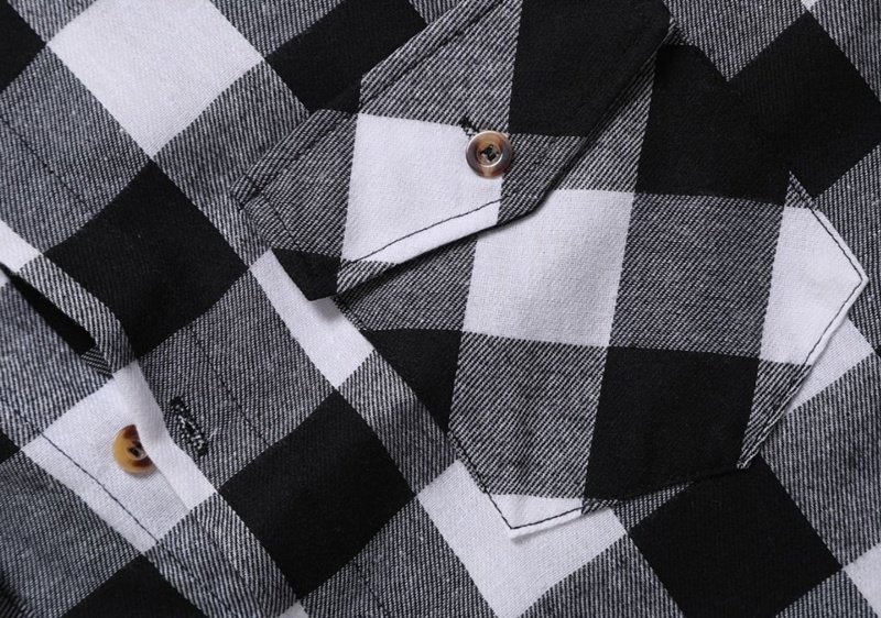 A Long-sleeved Pocket Checked Shirt With A Lapel For Young Men In Autumn And - Image 5