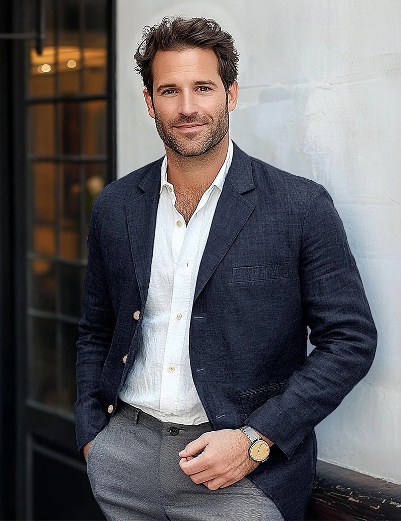 Men's Jacket Casual Cotton And Linen Suit - Image 8