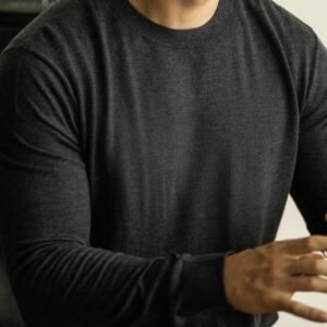 Wool Mulberry Silk 16-pin Import Machine Men's Knitted Long Sleeve