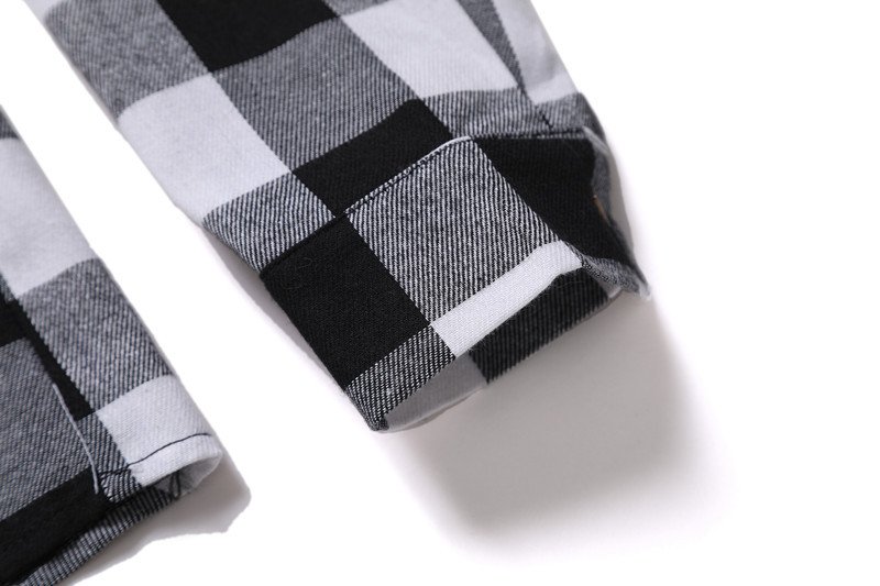 A Long-sleeved Pocket Checked Shirt With A Lapel For Young Men In Autumn And - Image 6