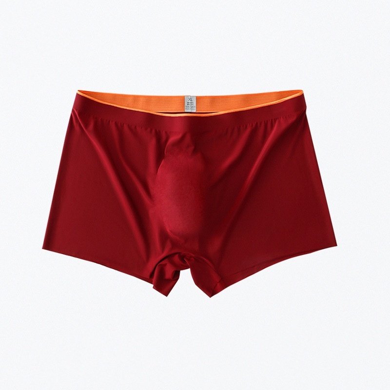Men's Ice Silk Orange Edge Seamless Underwear Boxers - Image 8