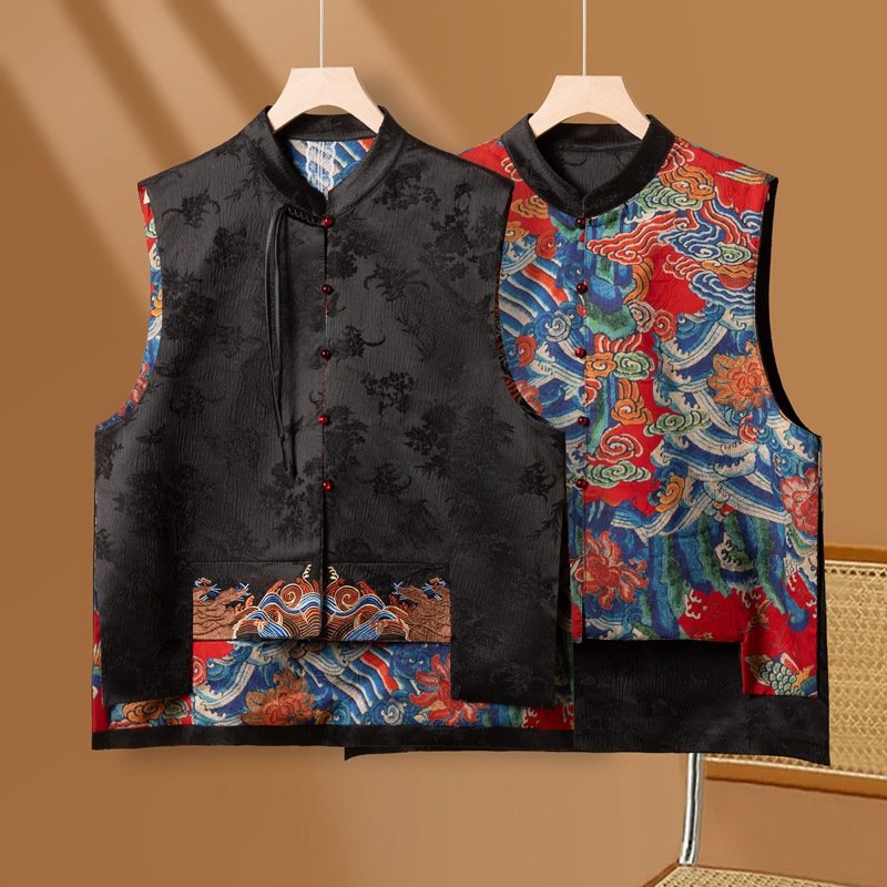 Chinese Retro Ethnic Style Double-sided Embroidered Vest - Image 3