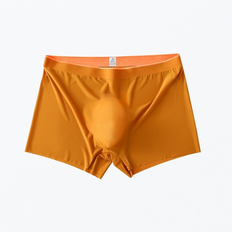 Men's Ice Silk Orange Edge Seamless Underwear Boxers - Image 4