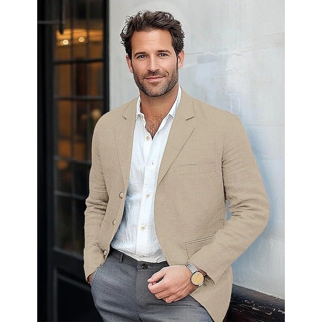 Men's Jacket Casual Cotton And Linen Suit - Image 10