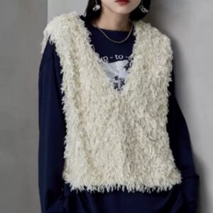 Fashion V-neck Sleeveless Soft Tassel Women's Vest