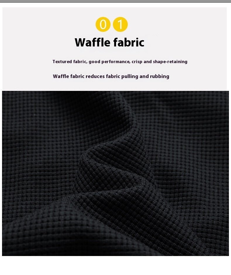 Men's Trendy Fashion Waffle Hooded Casual Sports Sweater Suit - Image 10