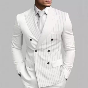 New Men's Printed Posterior Median Split Suit Jacket