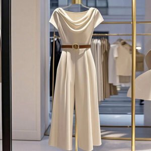 European And American Elegant Style Satin Jumpsuit