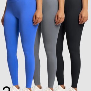 3 Pack Women Elastic Breathable Tummy Control Squat Proof High Waist Yoga Pants
