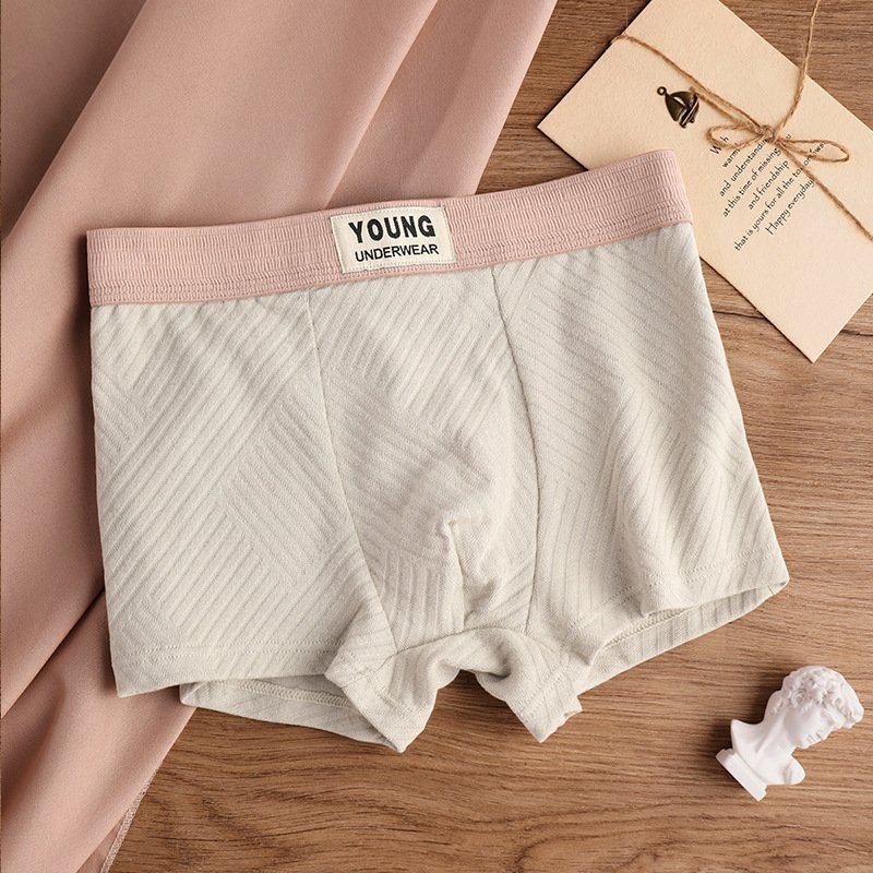 Cotton Men's Mid Waist Texture Boxer Briefs - Image 7