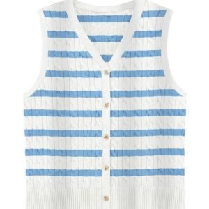 European And American Women's Fashion Sweater Vest Twisted Knitted Short